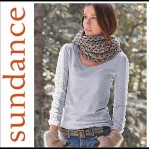 SUNDANCE Velvet Ruched Arm Top